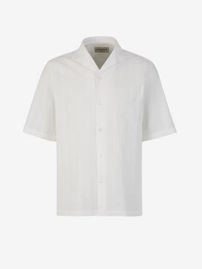 Shop Officine Generale Officine Générale Eren Cotton Shirt In Short Sleeve