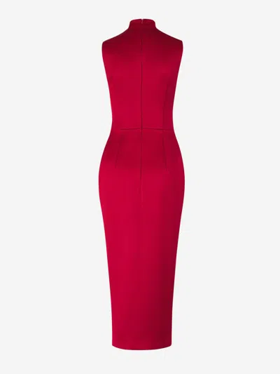 Rasario Draped Cutout Midi Dress In Draped On The Front