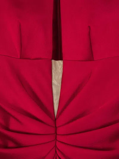 Rasario Draped Cutout Midi Dress In Draped On The Front