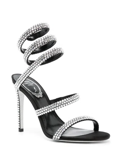 Shop René Caovilla Cleo Crystal Embellished Sandals In Black