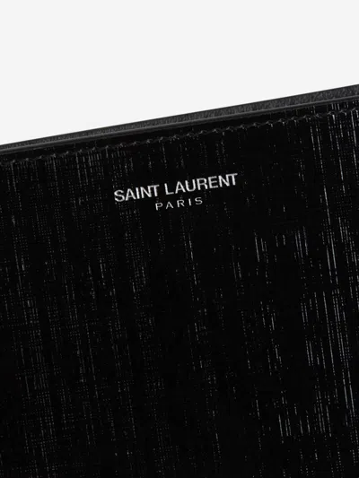 Shop Saint Laurent Logo Leather Wallet In Printed Logo