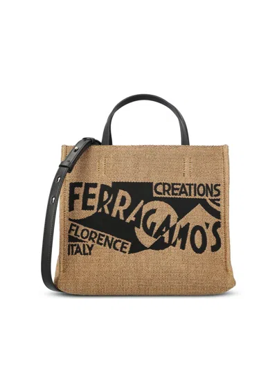 Shop Ferragamo Salvatore  Handbags In Honey/black