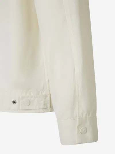 Shop Stone Island Cotton Canvas Jacket In Logo Patch On The Sleeve