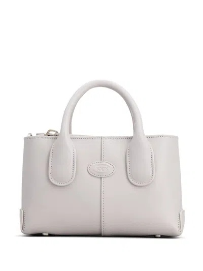 Shop Tod's Mini Leather Handbag In Grey