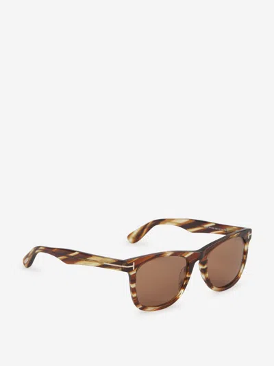 Shop Tom Ford Kevyn Rectangular Sunglasses In Carey