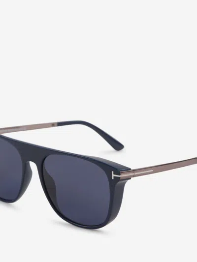 Shop Tom Ford Lionel Rectangular Sunglasses In Blue