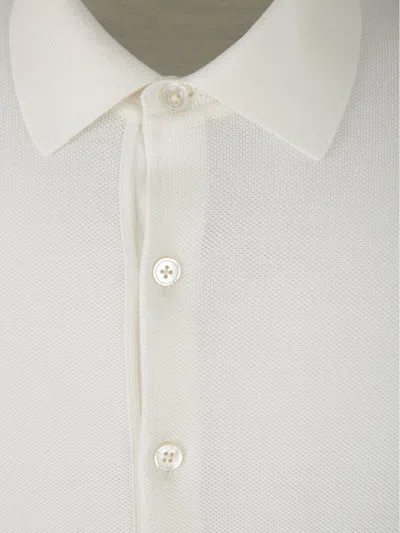 Shop Tom Ford Silk And Cotton Polo In Cream