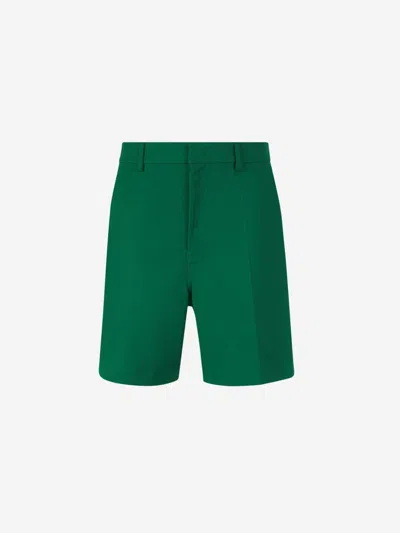 Shop Valentino Formal Cotton Bermudas Shorts In Green