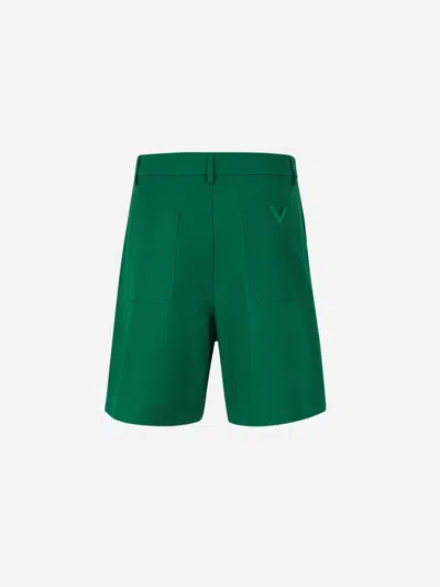 Shop Valentino Formal Cotton Bermudas Shorts In Green
