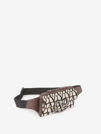 Shop Valentino Garavani Toile Iconographe Belt Bag In Flap Pocket On The Front