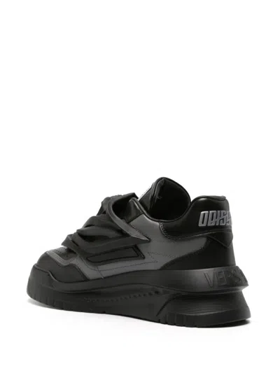 Shop Versace Odissea Laceless Sneakers In Black