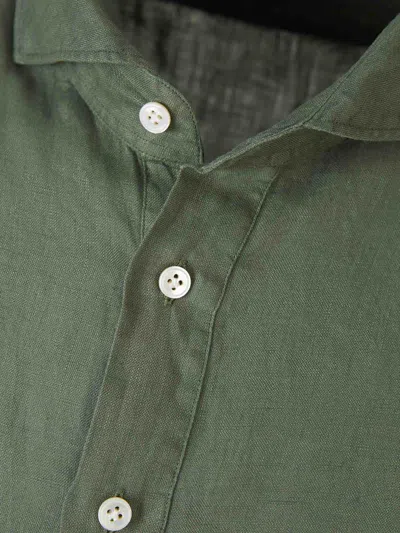 Shop Vincenzo Di Ruggiero Plain Linen Shirt In Shirt Collar