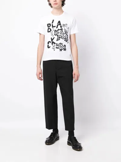 Shop Black Comme Des Garçons Logo-print Short-sleeve T-shirt