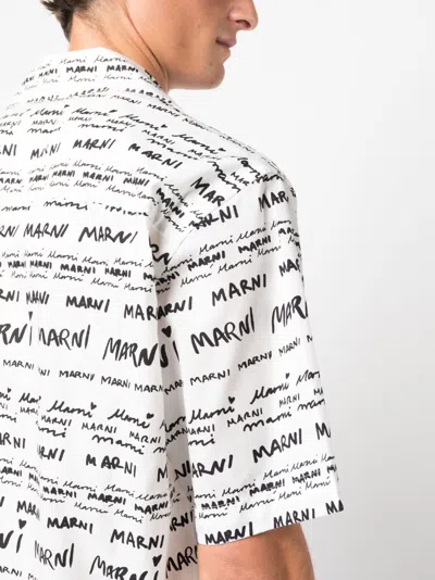Shop Marni Logo-print Short-sleeved Shirt