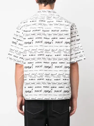 Shop Marni Logo-print Short-sleeved Shirt