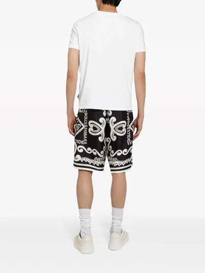 Shop Dolce & Gabbana Logo-print Silk Shorts