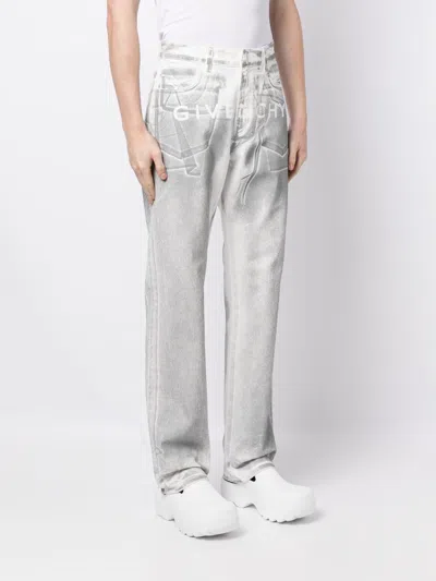 Shop Givenchy Logo-print Straight-leg Jeans