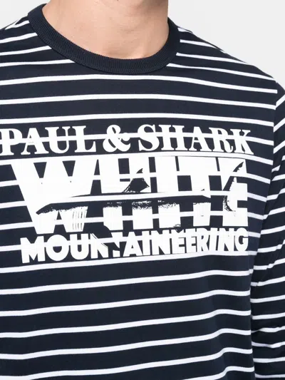 Shop Paul & Shark Logo-print Striped T-shirt