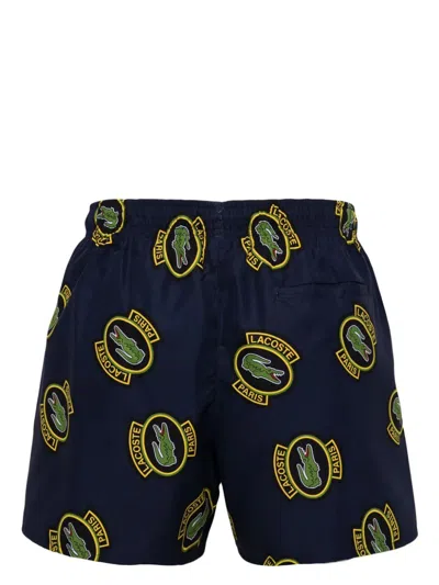 Shop Lacoste Logo-print Swim Shorts