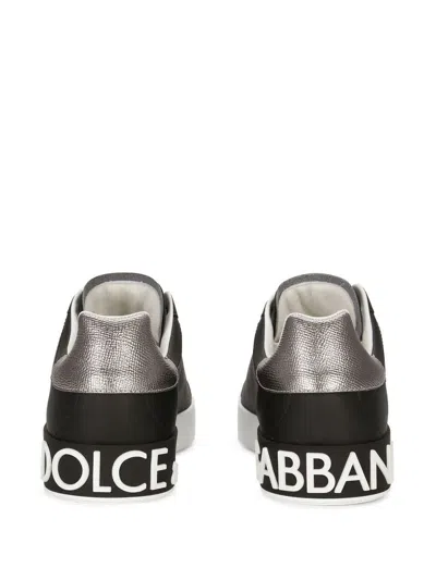 Shop Dolce & Gabbana Sneakers With Logo In Nero E Bianco