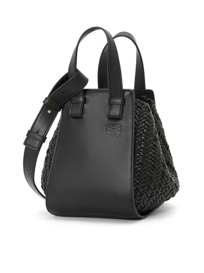 Shop Loewe Compact Hammock Bag In Calfskin In Black