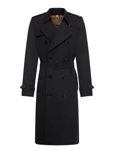 Shop Burberry Heritage Kensington Long Trench Coat In Black