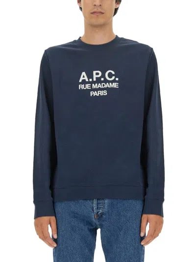 Shop Apc A.p.c. "rufus" Sweatshirt In Blue