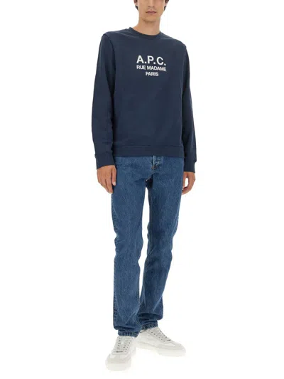 Shop Apc A.p.c. "rufus" Sweatshirt In Blue