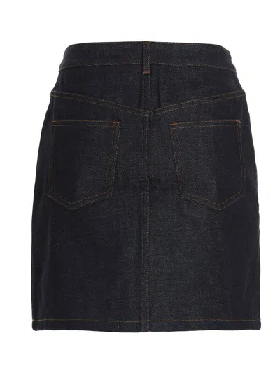 Shop Apc A.p.c. 'jupe Standard' Denim Skirt In Blue
