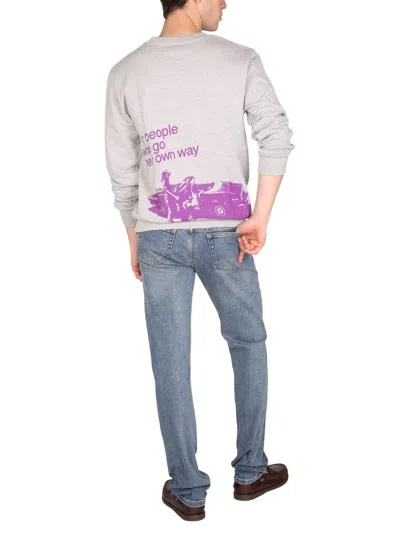 Shop Apc A.p.c. Cotton Jersey Sweatshirt In Grey