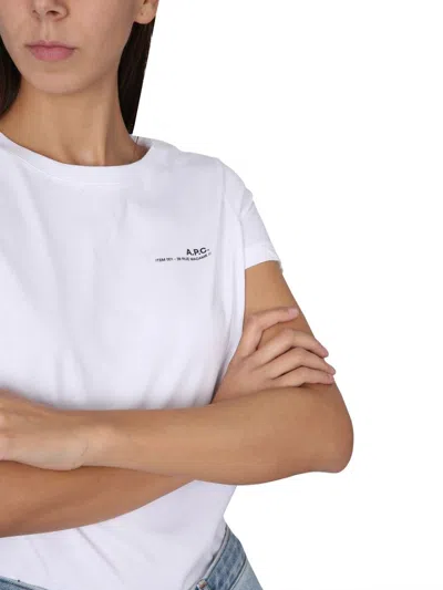 Shop Apc A.p.c. T-shirt Con Logo In White