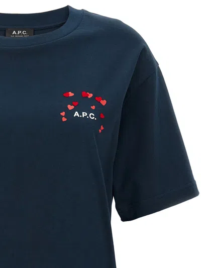 Shop Apc A.p.c. Valentine's Day Capsule 'amo' T-shirt In Blue