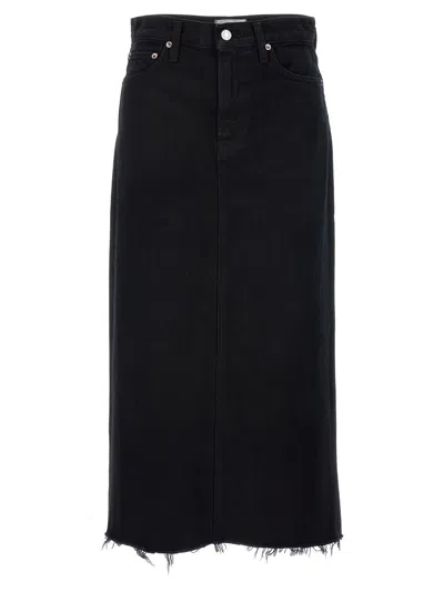 Agolde Hilla Denim Maxi Skirt In Blue