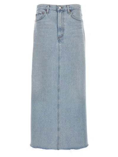 Shop Agolde 'hilla' Skirt In Blue