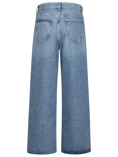 Shop Agolde 'low Slung Baggy' Indigo Organic Cotton Jeans In Blue