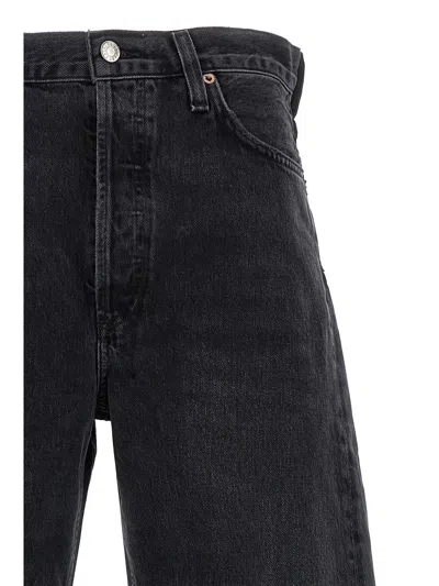 Shop Agolde 'luna Pieced' Jeans In Black