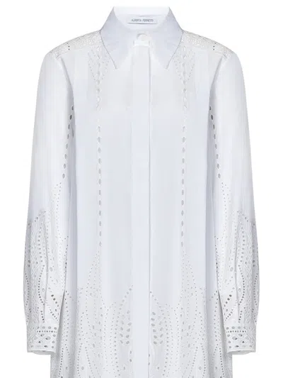 Shop Alberta Ferretti Midi Dress In White