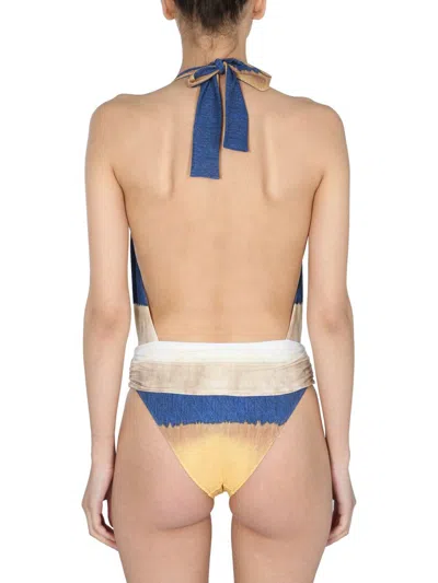 Alberta Ferretti One Piece Swimsuit With Tie Dye Print In Multicolour