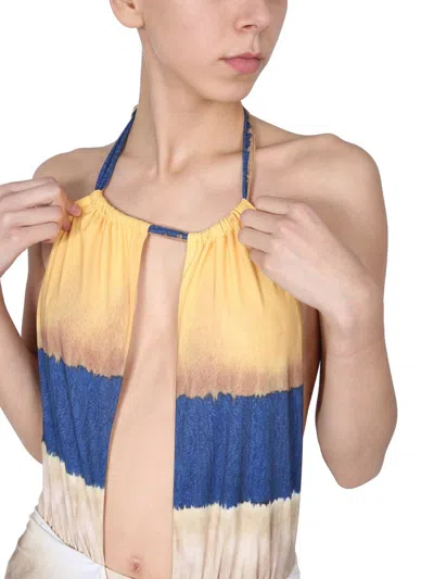 Alberta Ferretti One Piece Swimsuit With Tie Dye Print In Multicolour