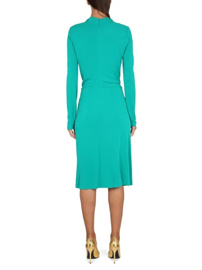 Shop Alberta Ferretti V-neck Dress In Green