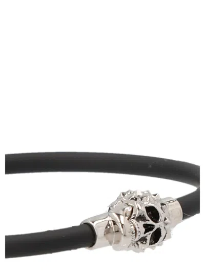 Shop Alexander Mcqueen Bracelet With Skull In Silver
