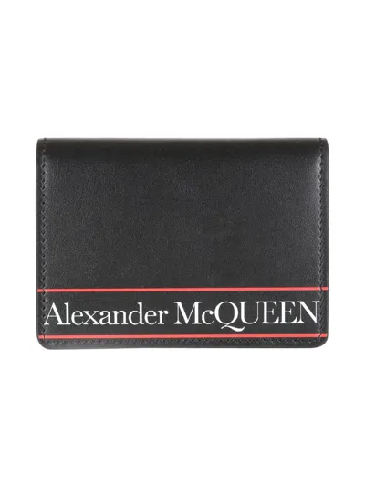 Shop Alexander Mcqueen Card Holder With Logo In Black