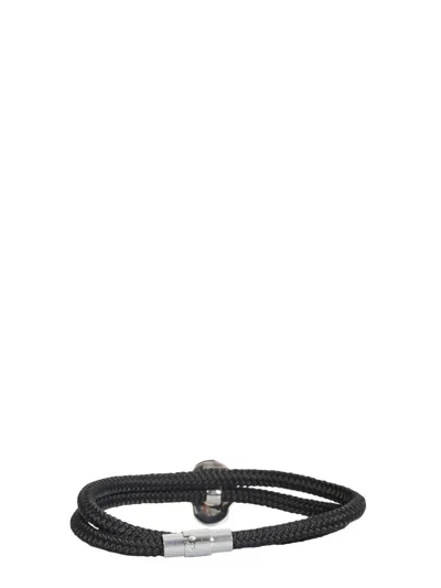 Shop Alexander Mcqueen Double Round Bracelet With Skull Tag In Silver