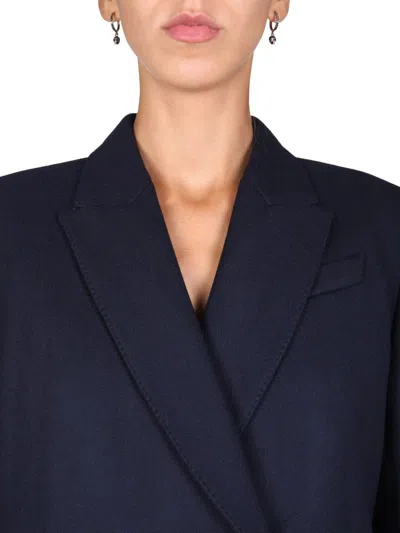 Shop Alexander Mcqueen Double-breasted Jacket In Blue