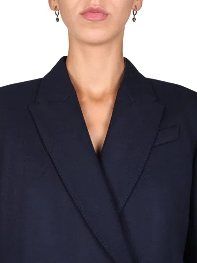 Alexander Mcqueen Double-breasted Jacket In Blue