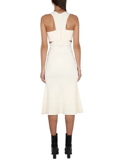 Shop Alexander Mcqueen Dress With Harness In Ivory