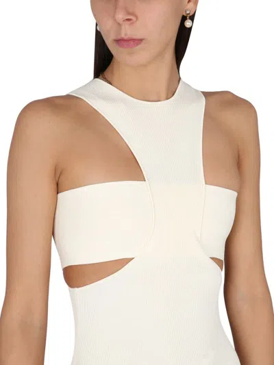 Shop Alexander Mcqueen Dress With Harness In Ivory