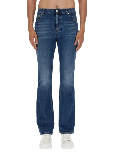 Shop Alexander Mcqueen Jeans Bootcut In Blue