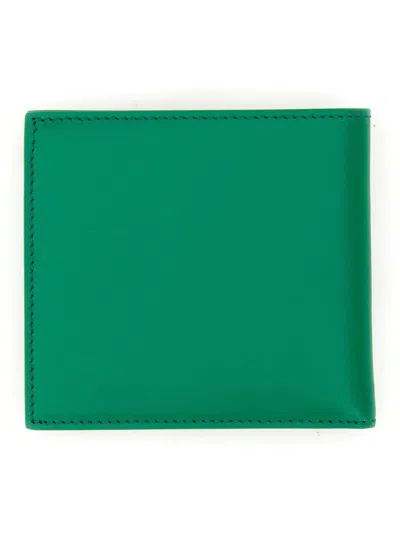 Shop Alexander Mcqueen Leather Wallet With Logo In Green