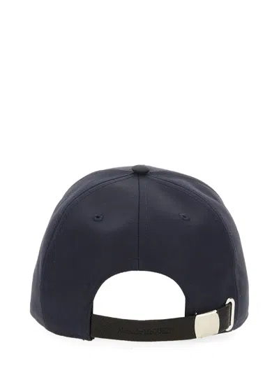 Shop Alexander Mcqueen Logo Baseball Cap In Blue